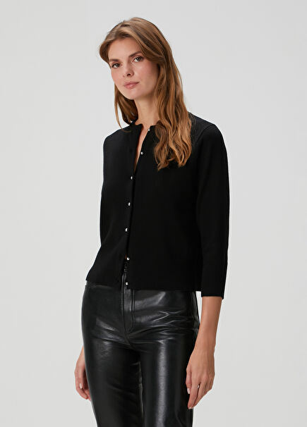 Black Wool Cardigan