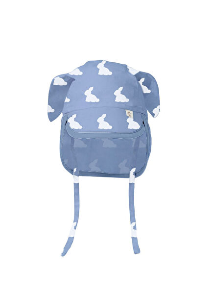 Mono Lapin Royal Blue Müslin Ense Korumalı Erkek Bebek Şapka