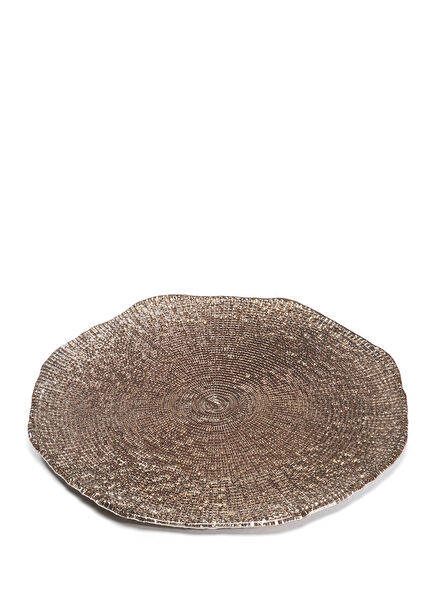 Diamente Kestane Cam Sunum Tabağı 34 cm