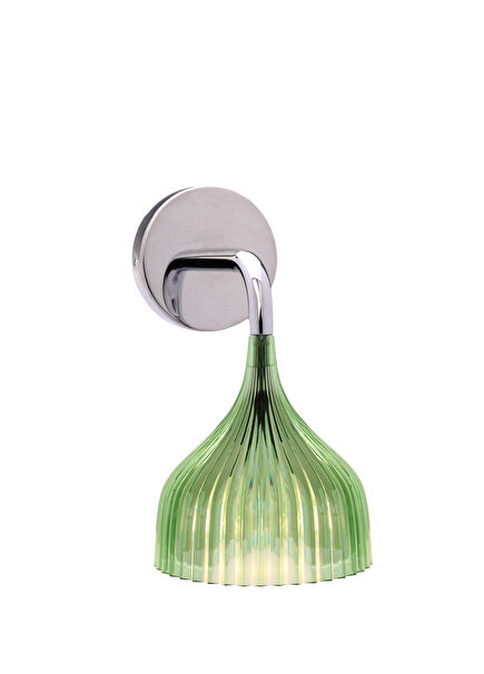 Chrome Plated Steel Green E Wall Light