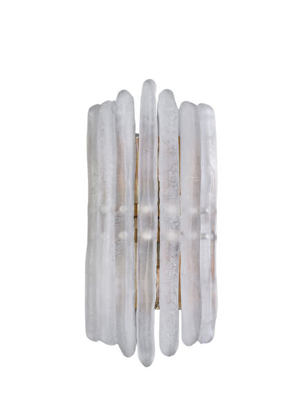 Iceberg Brass Body and Cast Crystal Glass Sconce
