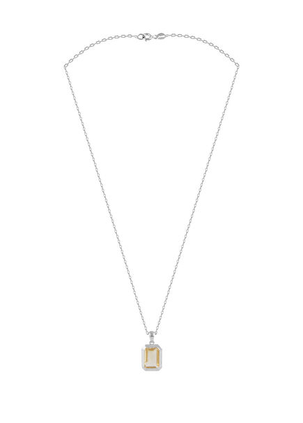 Sitrin Değerli Taş 925 Ayar Gümüş Kadın Kolye