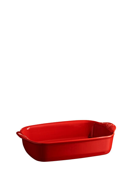 Kırmızı Seramik Dikdörtgen Fırın Kabı 30 cm