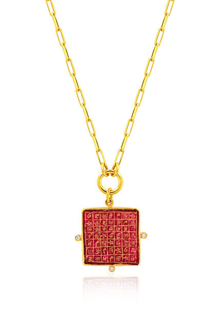 İmparatorluk Koruyucusu V 925 Ayar Gümüş Üzeri 22 Ayar Altın Kaplama Kadın Kolye