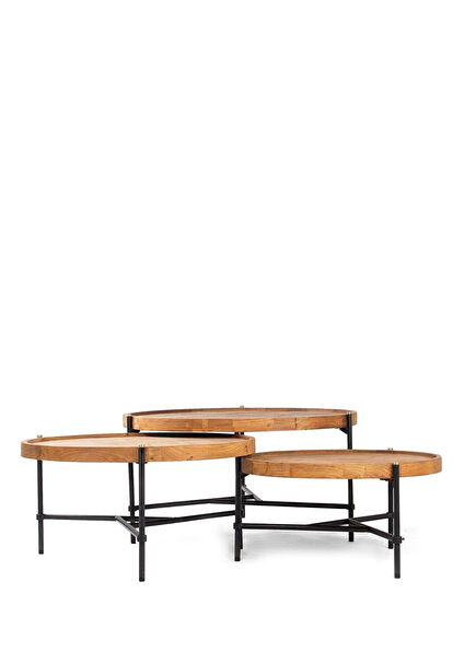 Coco Yuvarlak 3'lü Set Sehpa