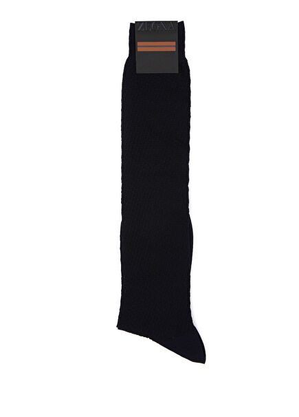 Navy Patterned Men's Socks
