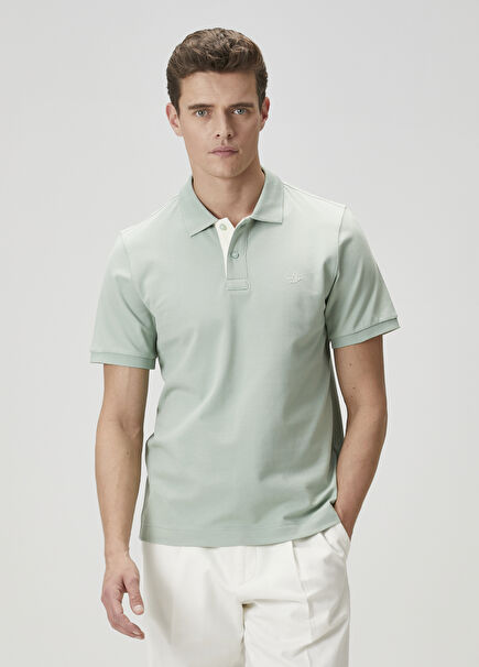 Basic Fit Green Polo Neck T-Shirt