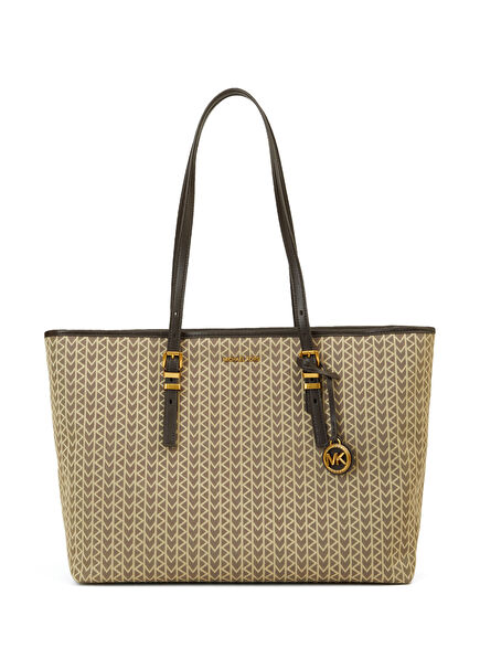 Quinn Beige Black Women's Shopping Bag