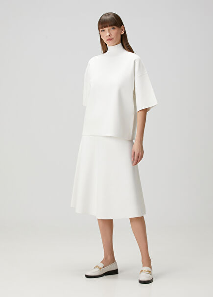 Aline White Midi Skirt
