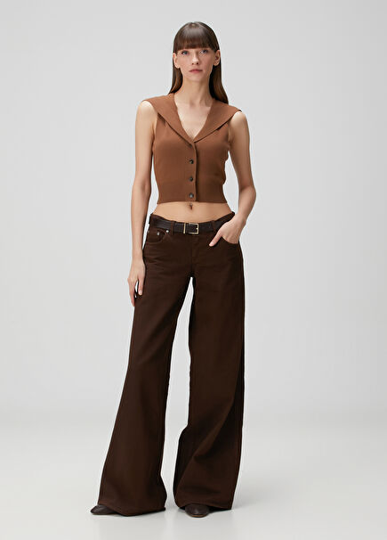 Brown Wide Leg Jeans