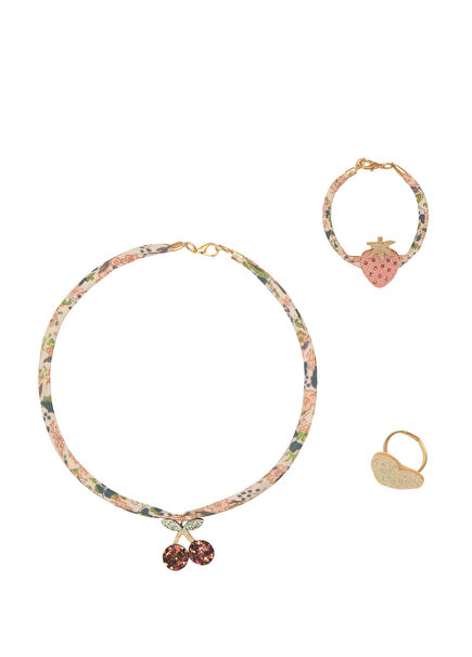 Cherries Kolye Bilezik Yüzük Kız Çocuk Takı Seti