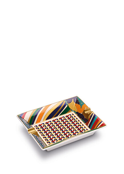 Living Colorful Patterned Porcelain Ashtray