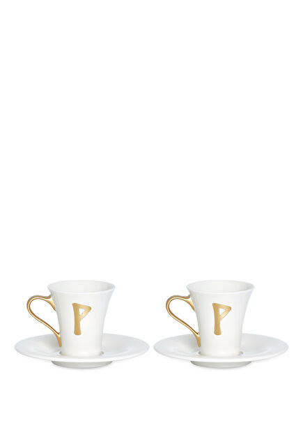 Wunjo Beyaz Porselen 2li Kahve Fincanı Seti