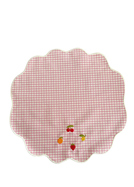 Fruit Patterned Linen 4-Piece Serving Napkin Set