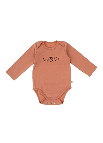 Planet Gusto Pink Organic Cotton Long Sleeve Baby Girl Bodysuit with Adjustable Snaps