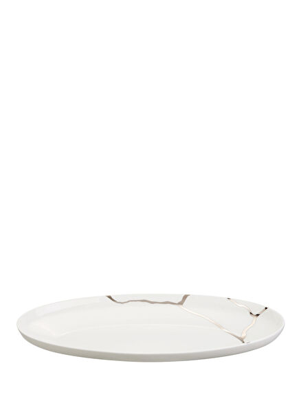 Chester Premium Silver Porcelain Oval Plate 26 cm