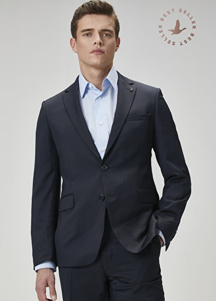 Drop 6 Navy Blue Classic Fine Wool Suit