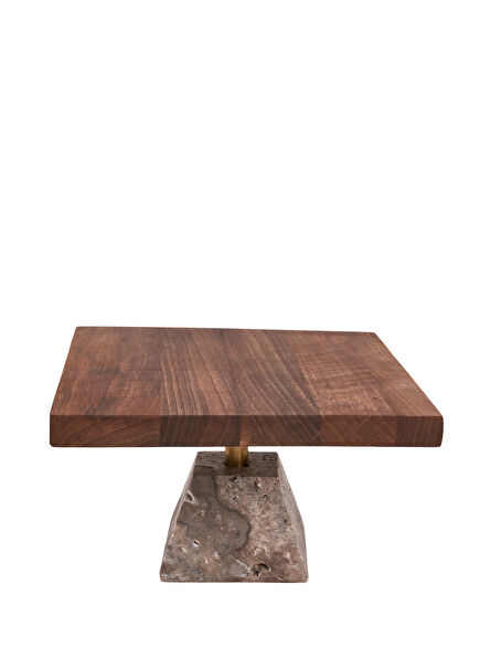 Modra Walnut Travertine Wooden Presentation Holder