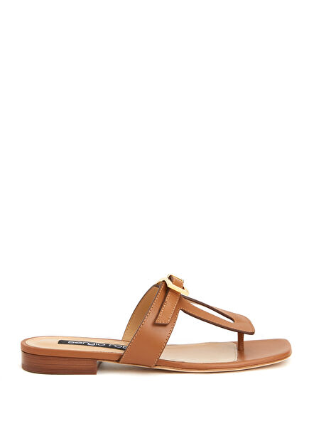 Tan Women's Leather Slippers