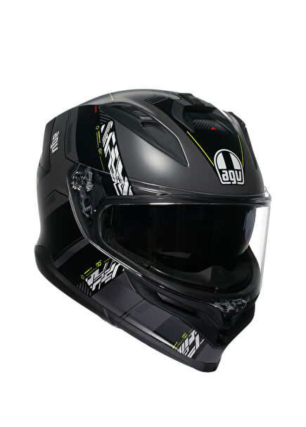 K7 Kyber Matt Grey Yellow Fluo Kapalı Motosiklet Kaskı