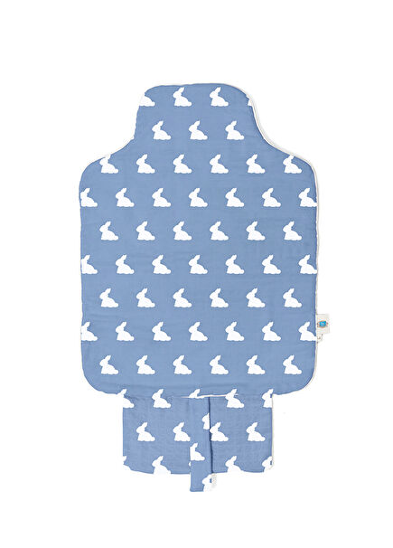 %100 Pamuk Mono Lapin Royal Blue Müslin Çantalı Alt Değiştirme Matı