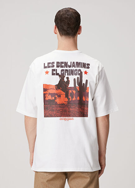 Beyaz Logo Baskılı T-shirt