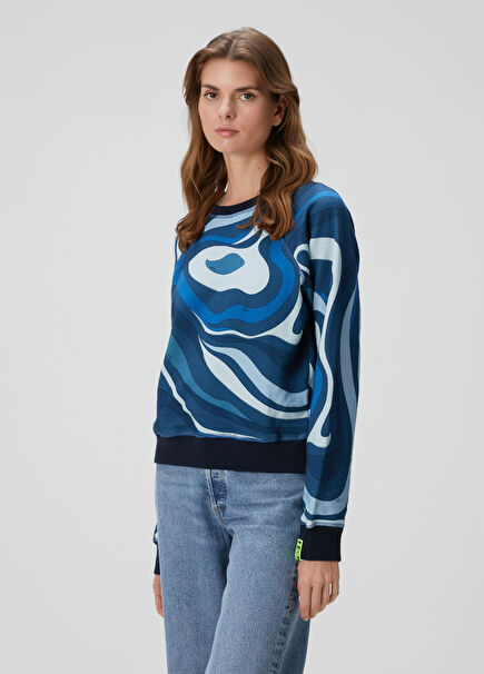 Blue Patterned Sweatshirt