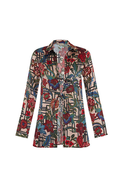 Marilyn Patterned Long Sleeve Women's Shirt