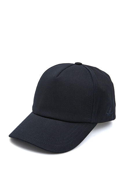 Lacivert Logo Detaylı Gabardin Erkek Şapka