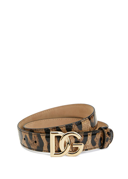 Leopard Print Women's Leather Belt