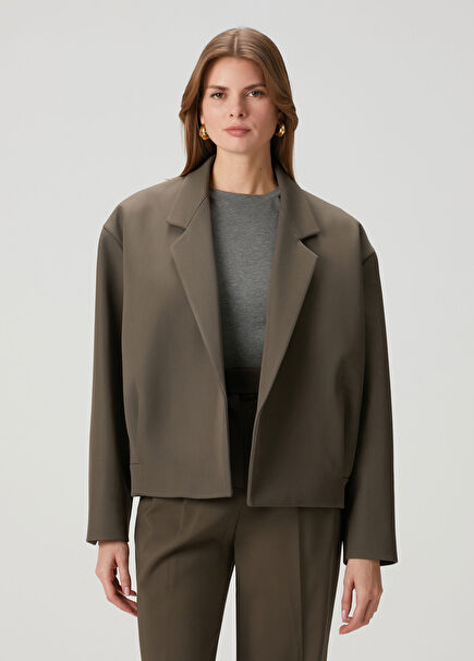 Kahverengi Yün Blazer