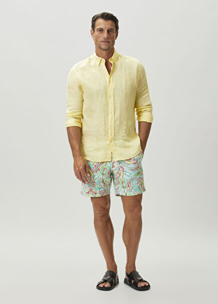 Regular Fit Arthus Şal Desenli Mayo