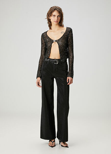 Black Rhinestone Jeans