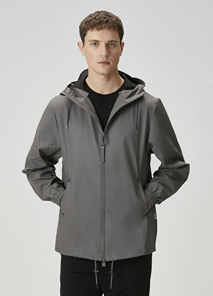 Storm Breaker Grey Hooded Raincoat