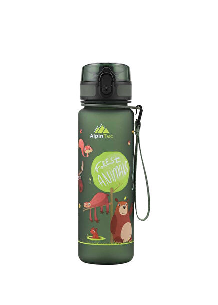 Animals Dark Green Tritan Kids Waterer Flask 500 ml