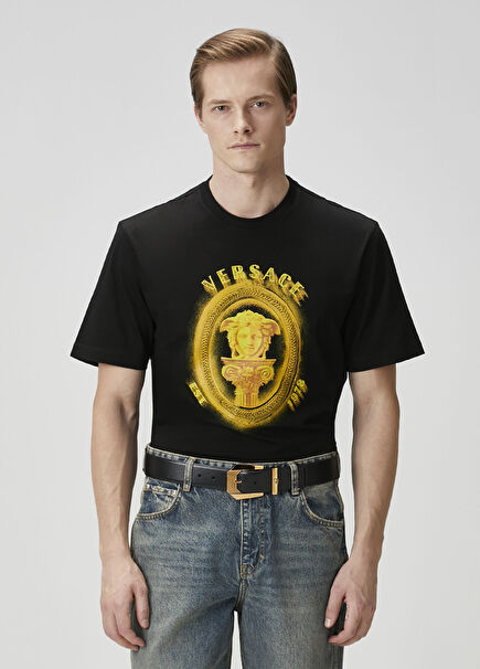 Siyah Logo Baskılı T-shirt