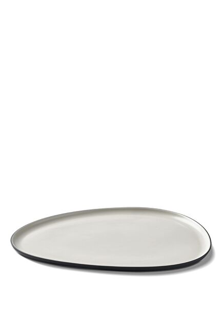 Amorphous Black Ivory Medium Size Porcelain Plate