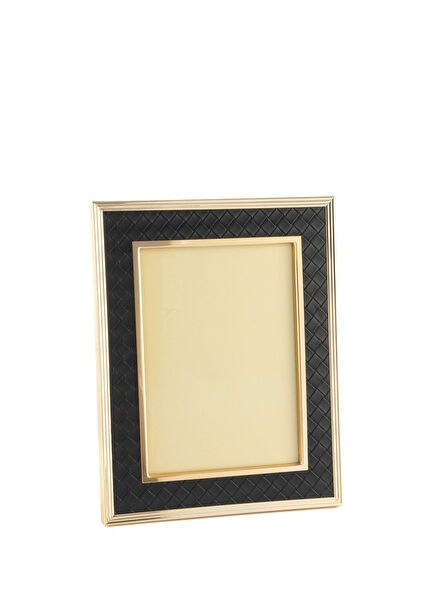 Black Gold Leather Frame 13 x 18 cm