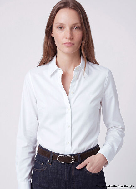 Slim Fit Non-Iron Kırık Beyaz Gömlek