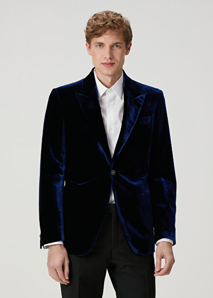 Dark Blue Velvet Jacket