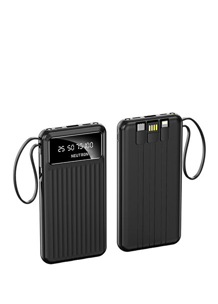 Wired Digital Display 10,000 Mah Powerbank with Flashlight Feature