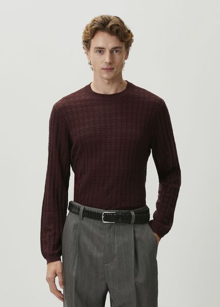 Burgundy Textured Sweater