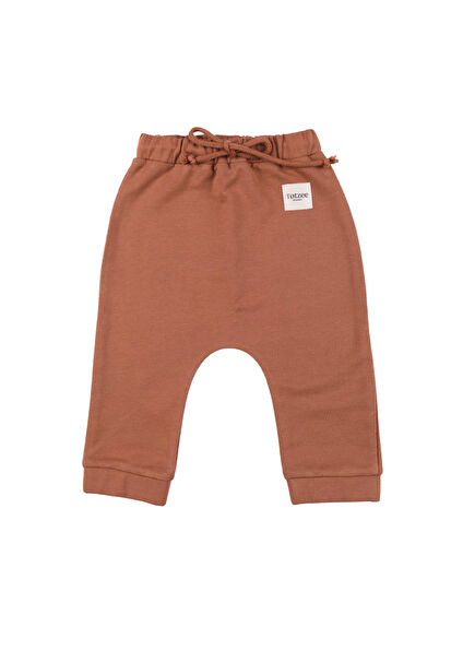Camel Kahverengi Bağcıklı Basic Unisex Bebek Pantolon 