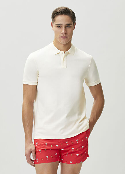 Comfort Fit White Polo T-shirt