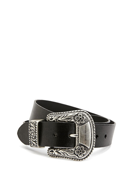 Black Men's Leather Belt