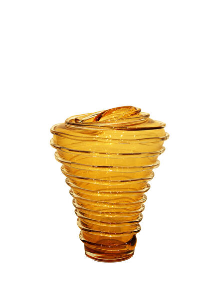 Lucky Art Amber Ring Modern Glass Vase 25.5*25.5*30