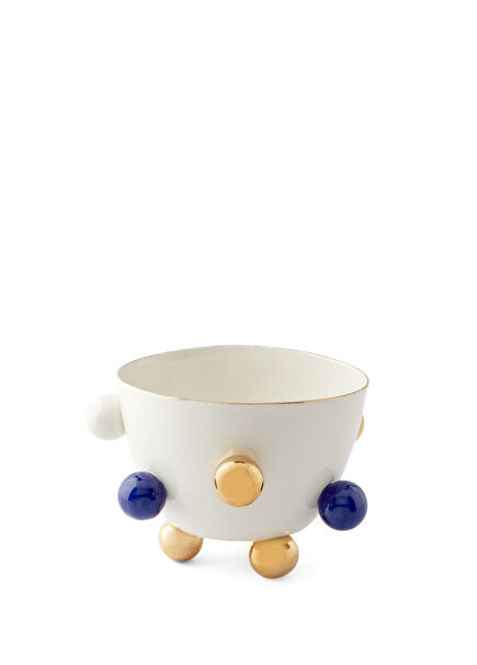 Cosmos Lacivert Altın Dekorlu Porselen Kase 2000 ml