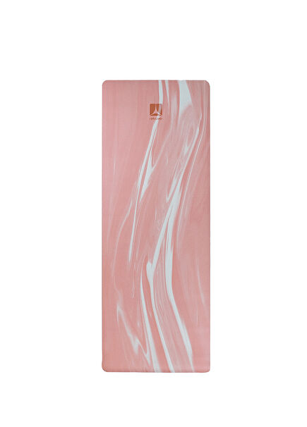 Pink Patterned Non-Slip Natural Rubber Yoga Pilates and Exercise Mat