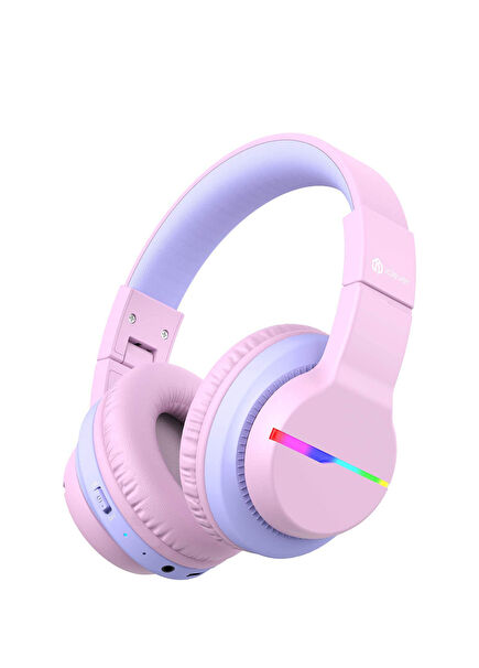 BTH12 Pembe Unisex Çocuk Kulak Üstü Bluetooth Kulaklık 