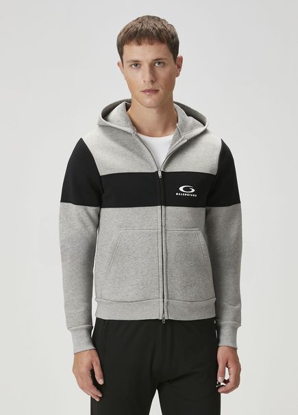 Grey Black Hooded Logo Sweatshirt